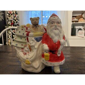 Vintage Santa Claus Cookie Jar 1984 Santa Christmas Brazil